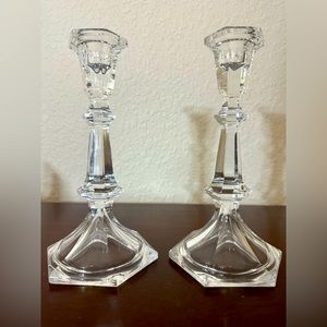 Set of 2 Vintage Candlesticks Lead Crystal 8'' Tall